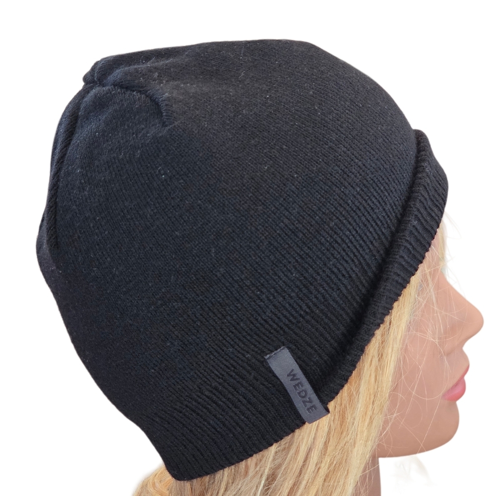 Wedze Black Knit Beanie Unisex Ski Cap Hat Streetwear Casual French Design